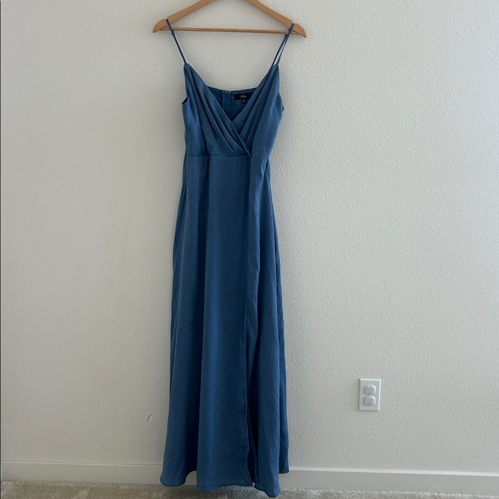 Lulu's Sky Blue V-Neck Dress